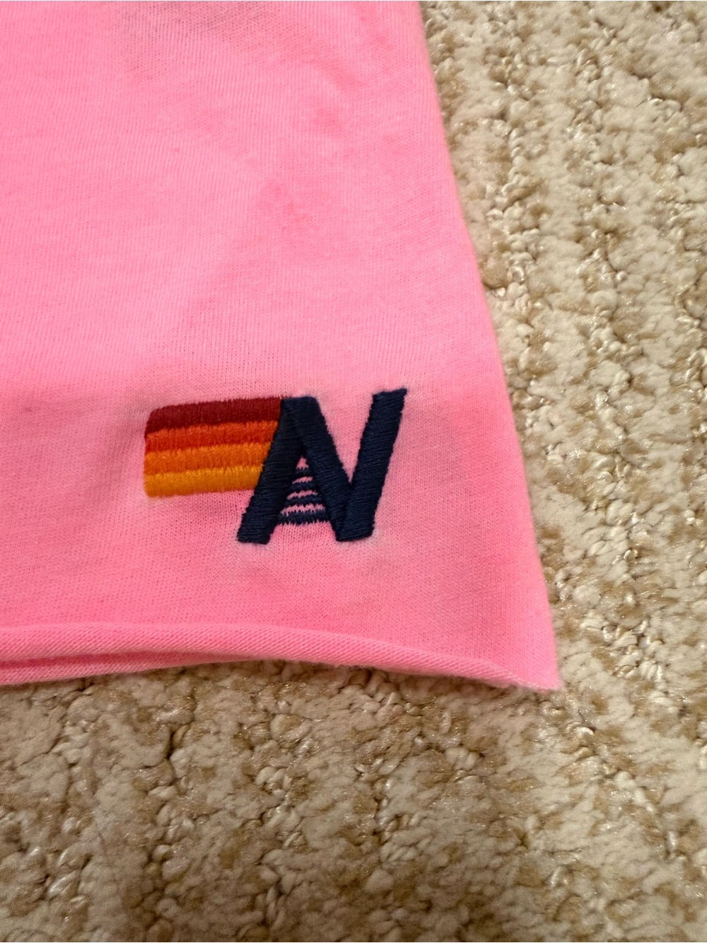 Aviator Nation North Shore Oahu Neon Pink Rainbow Surf Graphic Tee – Women’s M